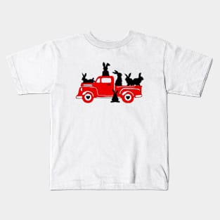 Easter Truck Bunny Kids T-Shirt